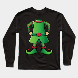 'ELF COSTUME' Funny Christmas Elf Costume Long Sleeve T-Shirt